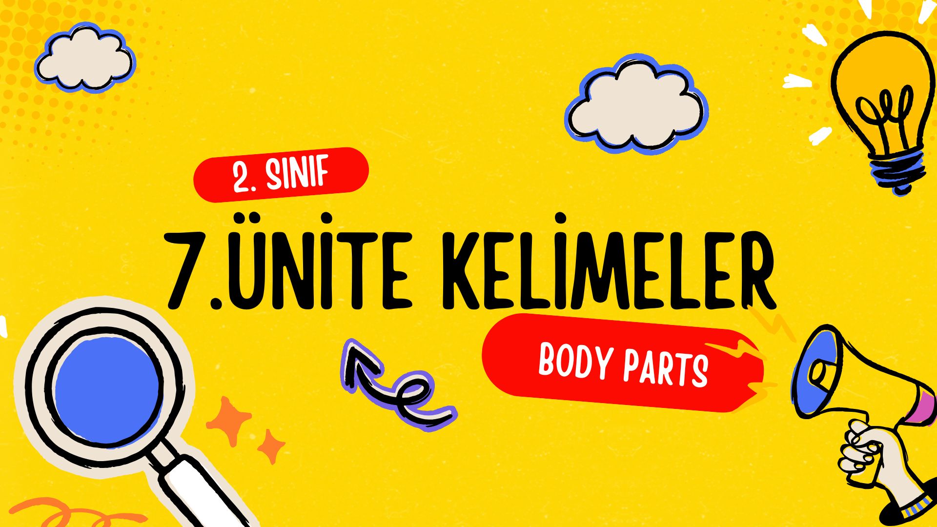 2. Sınıf İngilizce 7. Ünite Kelimeler, 1. sayfa