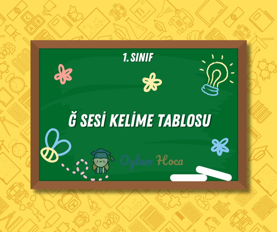 Ğ Sesi Kelime Tablosu, 1. sayfa